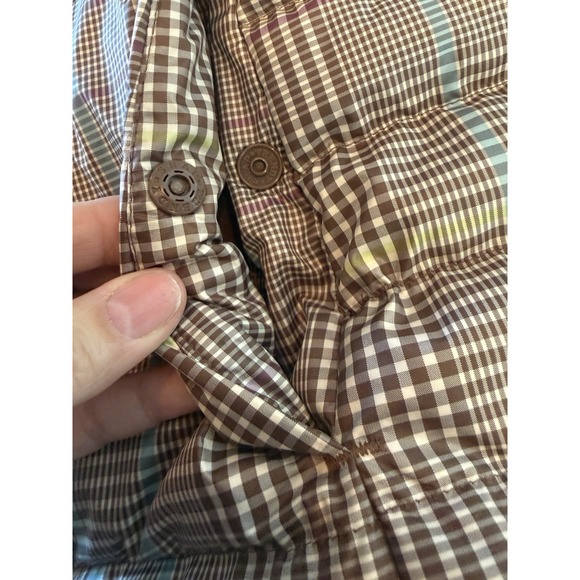 Lands End Women's Neutral Plaid Max 600 Down Puffer Vest Size Medium Tall - Picture 8 of 10